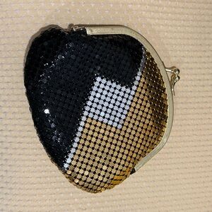 Vintage Style Elegant Black, Silver, and Gold Sequin Clutch